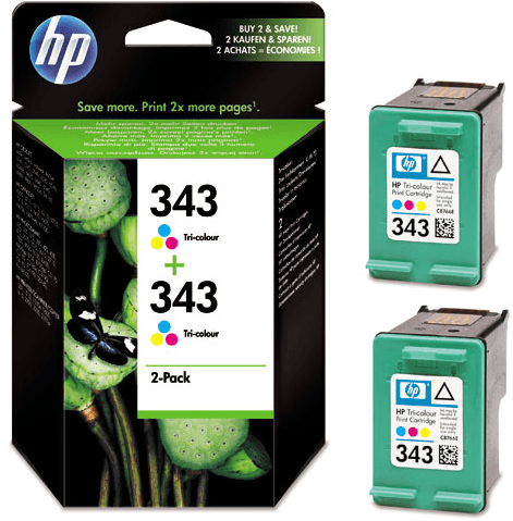 HP 343 - dualpack - CMY originale patroner