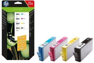 Sæt (4 stk.) HP 364XL - Valuepack - BK, C,M,Y  Originale Blækpatroner