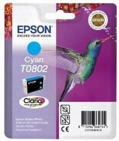 Epson T0802 cyan, original blækpatron