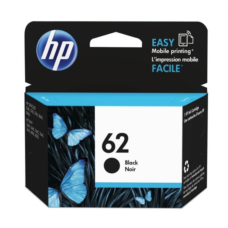 HP 62 BK, Original Blækpatron