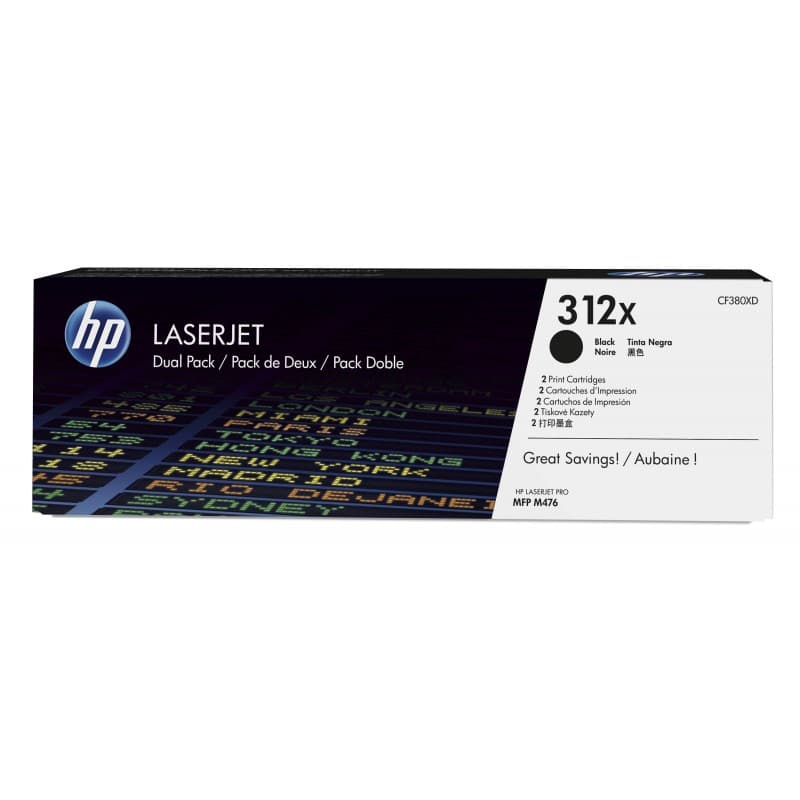 Dobbelt Pakning (2 stk.) HP CF 380X BK, Original Toner (High Capacity)