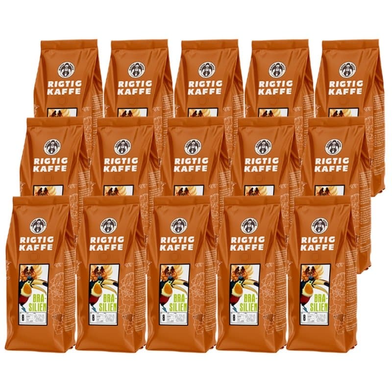 Rigtig Kaffe Brasilien No. 8 - 15x400g Hele kaffebønner