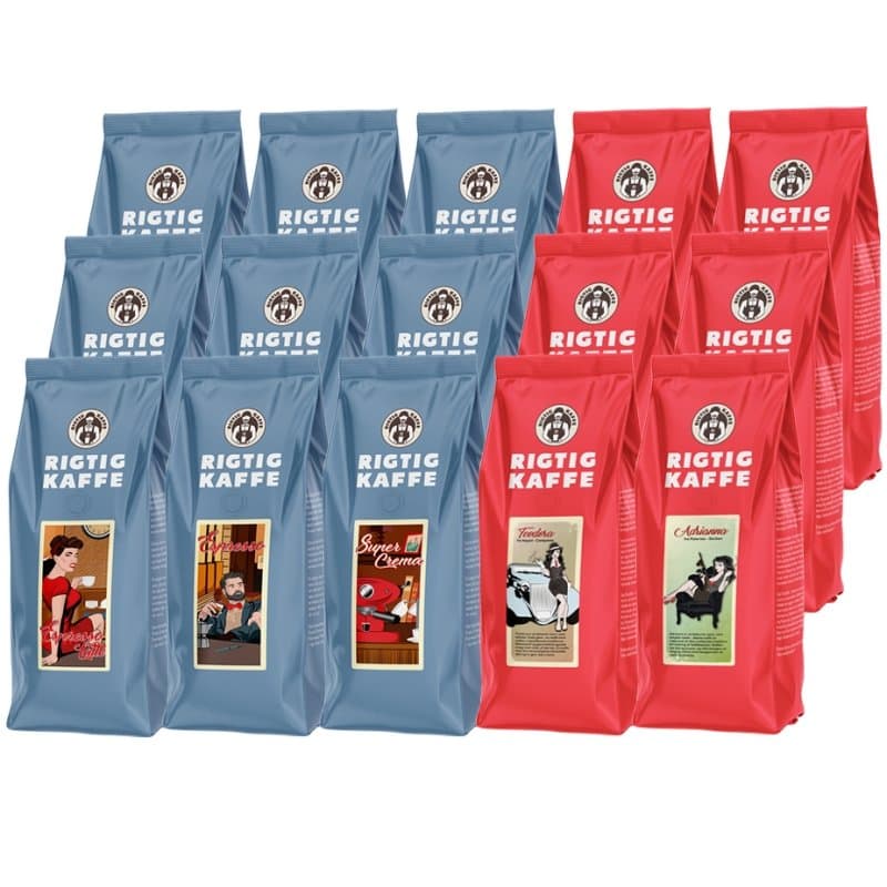 Rigtig Kaffe Mixpakke 7,5kg Hele kaffebønner