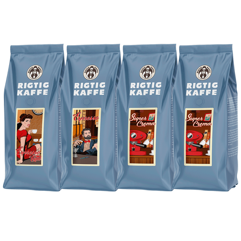 Rigtig Kaffe Blå Pakke v/24kg Hele kaffebønner