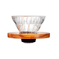 Hario V60-01 Glas Dripper Olivträ 1 Kopp