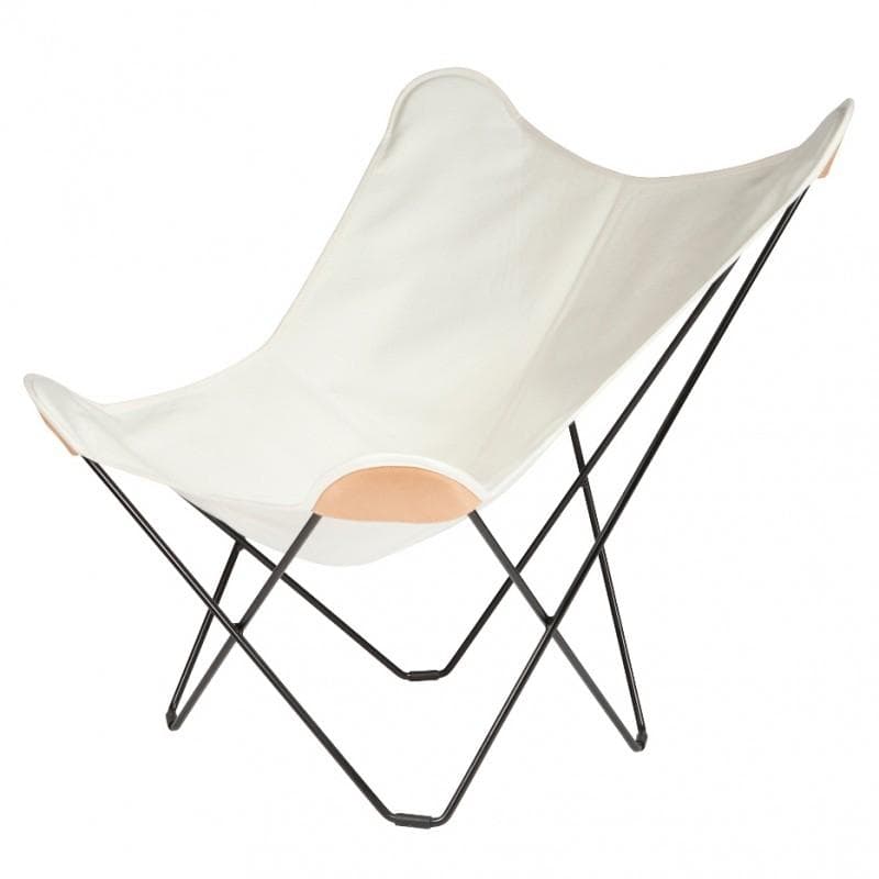 Cuero Mariposa Flagermusstol Canvas Black Sort