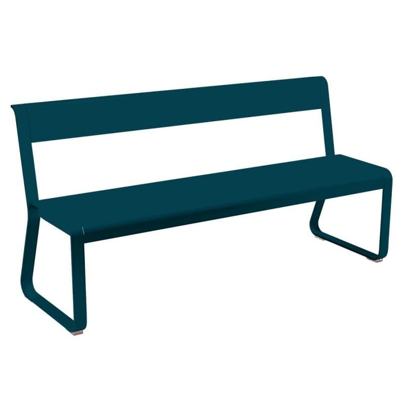 Fermob Bellevie Bench w. Backrest Acapulco Blue