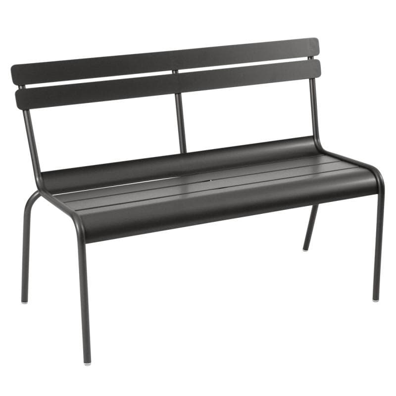 Fermob Luxembourg Bench w. Backrest Liquorice