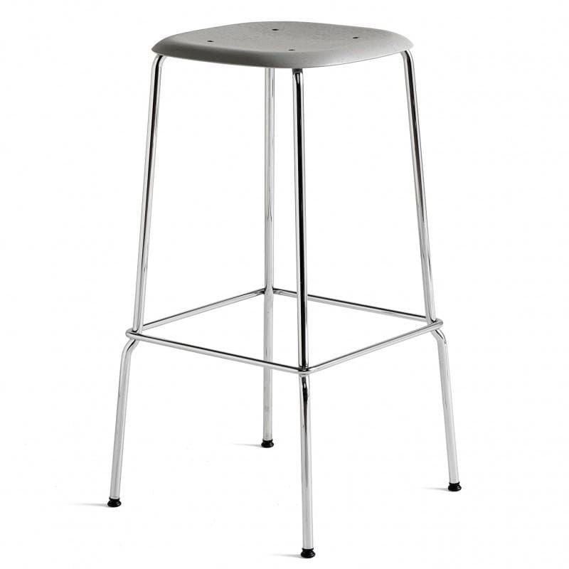 HAY Soft Edge 80 Høj Soft grey Chrome