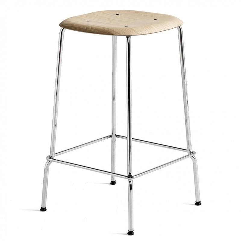 HAY Soft Edge 80 Eg, røget Høj Chrome
