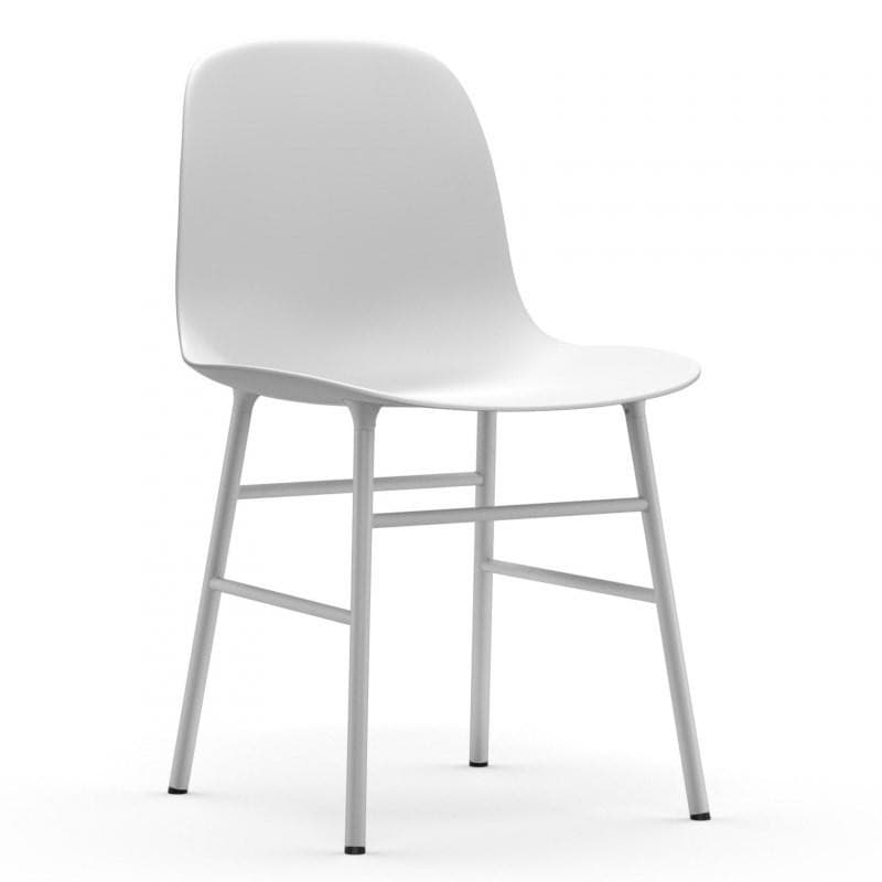 Normann Copenhagen Form Stol Stål Hvid/stål