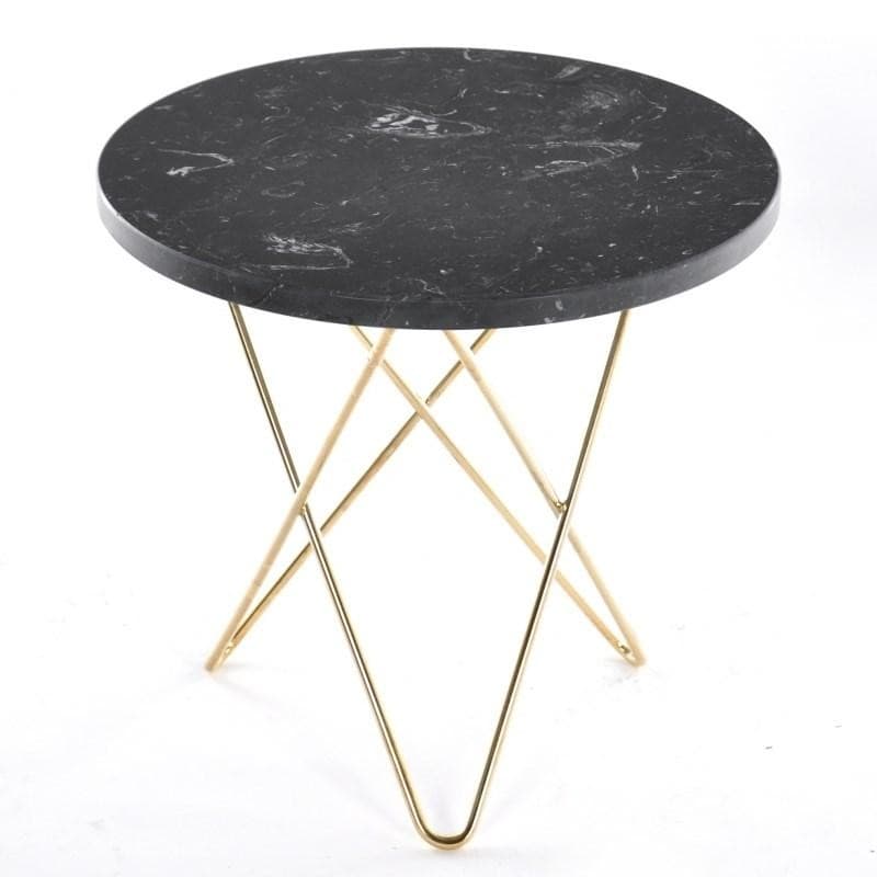 Ox Denmarq Mini O Table Sort Marmor Messing