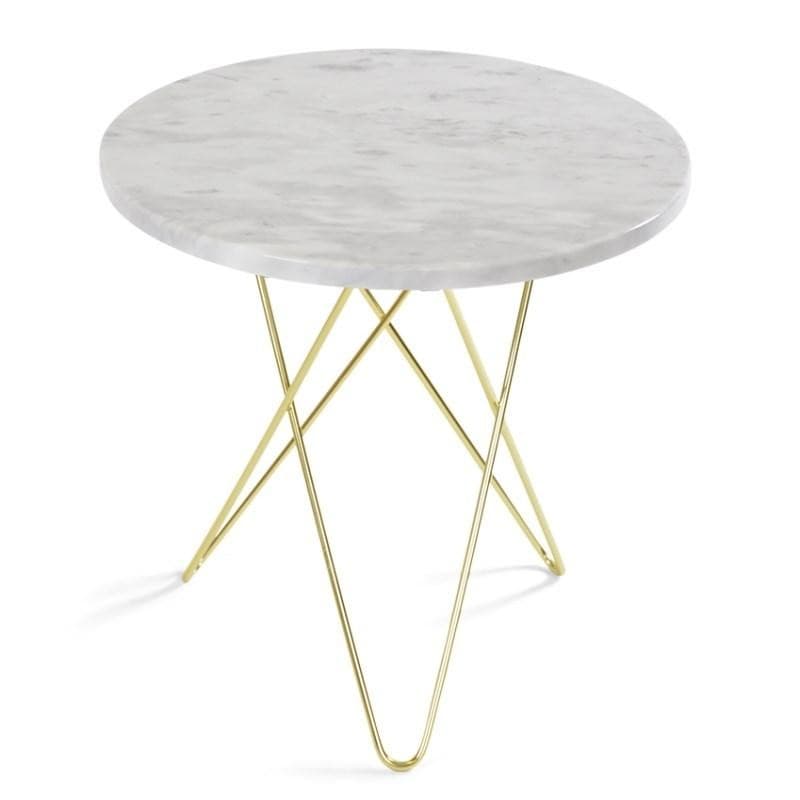 Ox Denmarq Mini O Table Tall Hvid Marmor Messing