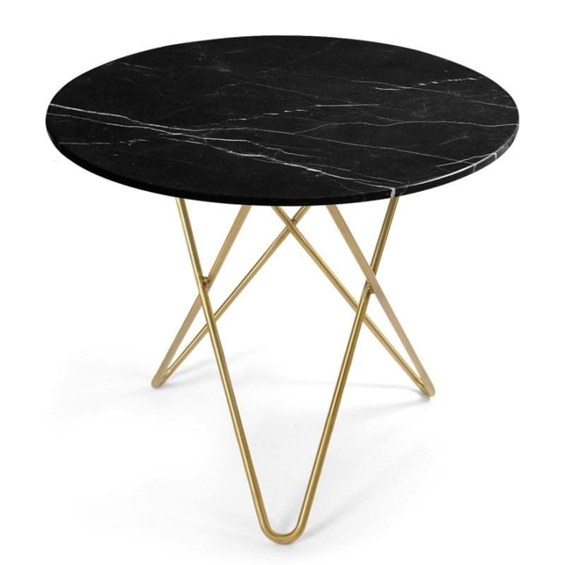Ox Denmarq Dining O Table 80 Sort Marmor Messing