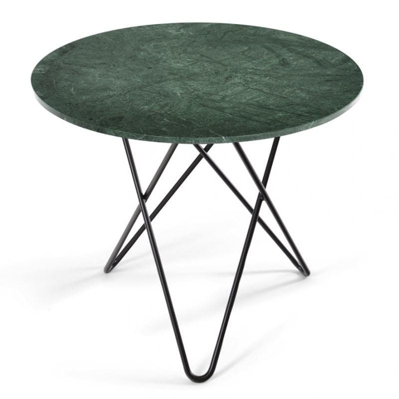 Ox Denmarq Dining O Table 80 Grøn Marmor Sort pulverlakeret stål