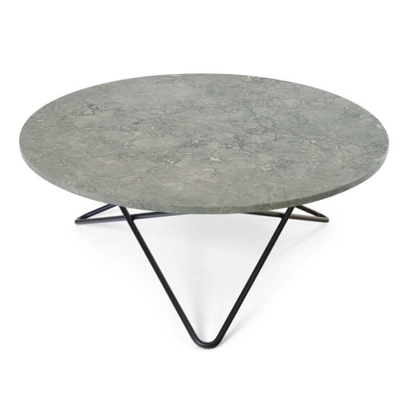 Ox Denmarq Large O Table Grå Marmor Sort pulverlakeret stål