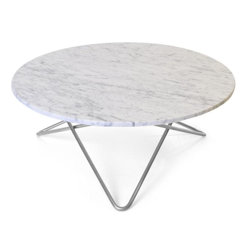 Ox Denmarq O Table Hvid Marmor Rustfrit stål