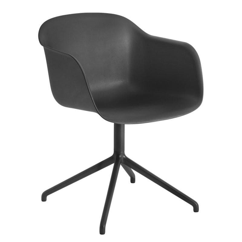 Muuto Fiber Armchair Swivel Plast Sort/Sort