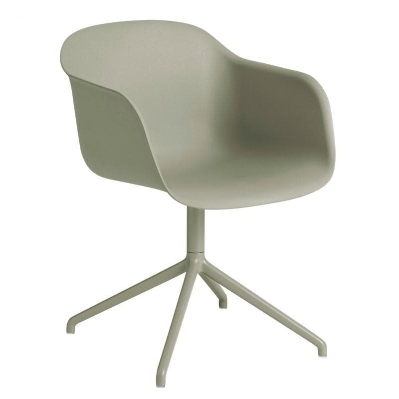 Muuto Fiber Armchair Swivel Plast Dusty Green/Dusty Green