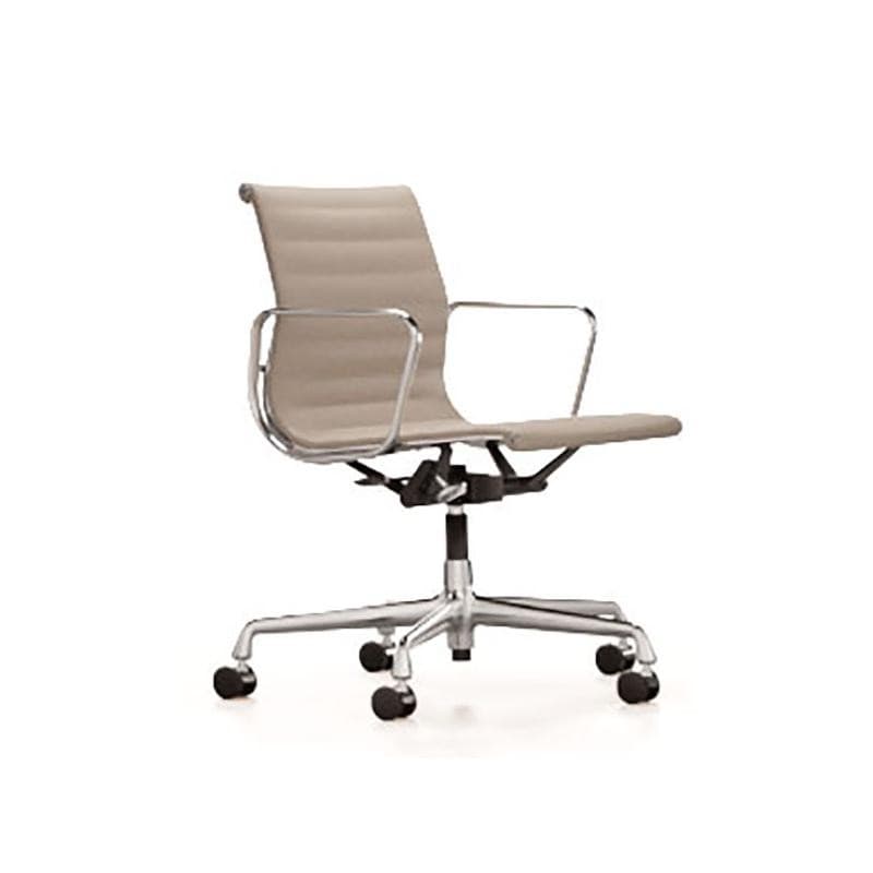 Vitra Eames EA 118 Læder Poleret krom