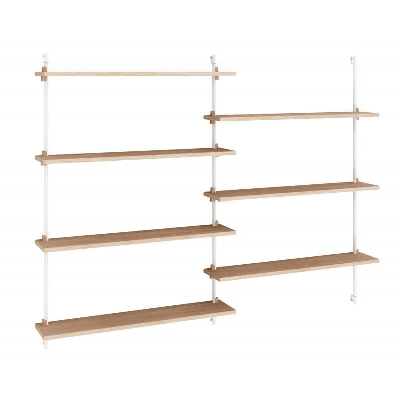 Moebe Wall Shelving Hvid/Eg 2 sektioner (højde 115)