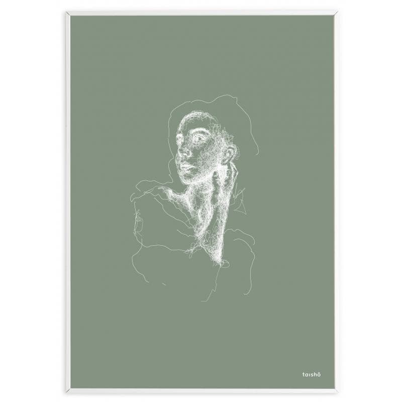 Taishō "Tilbageblik" 60 x 80 Efterårsgrøn