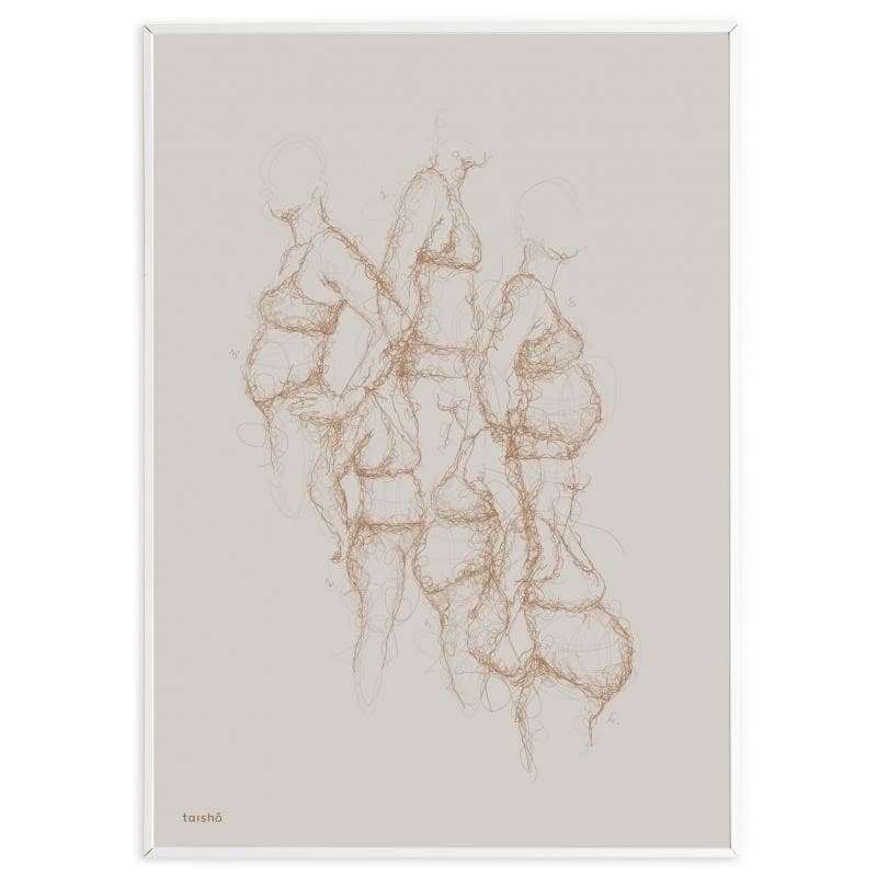 Taishō "Ventetid" 60 x 80 Varm lysegrå