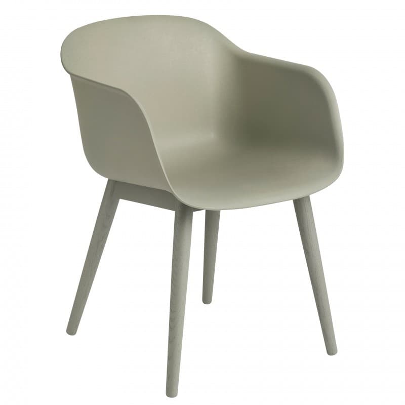 Muuto Fiber Arm Chair Wood Dusty Green/Dusty Green