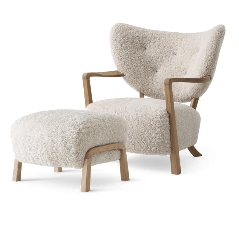 &Tradition Wulff ATD2 & Pouf ATD3 Eg Sheepskin Moonlight