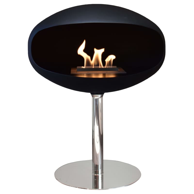 Cocoon Pedestal Sort/Rustfrit stål