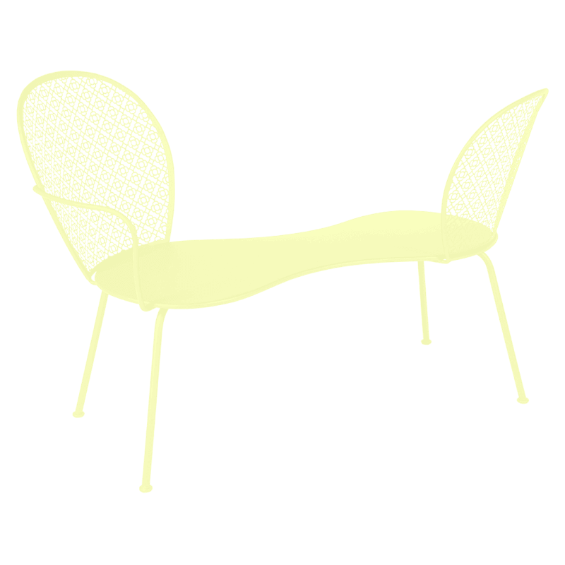 Fermob Lorette Conversation Bench Frosted Lemon