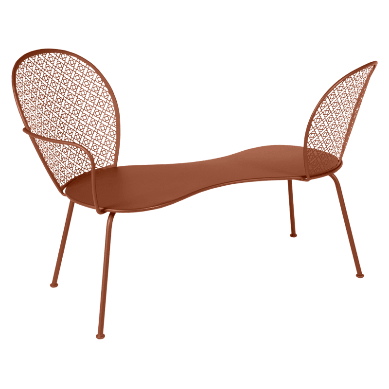 Fermob Lorette Conversation Bench Red Ochre
