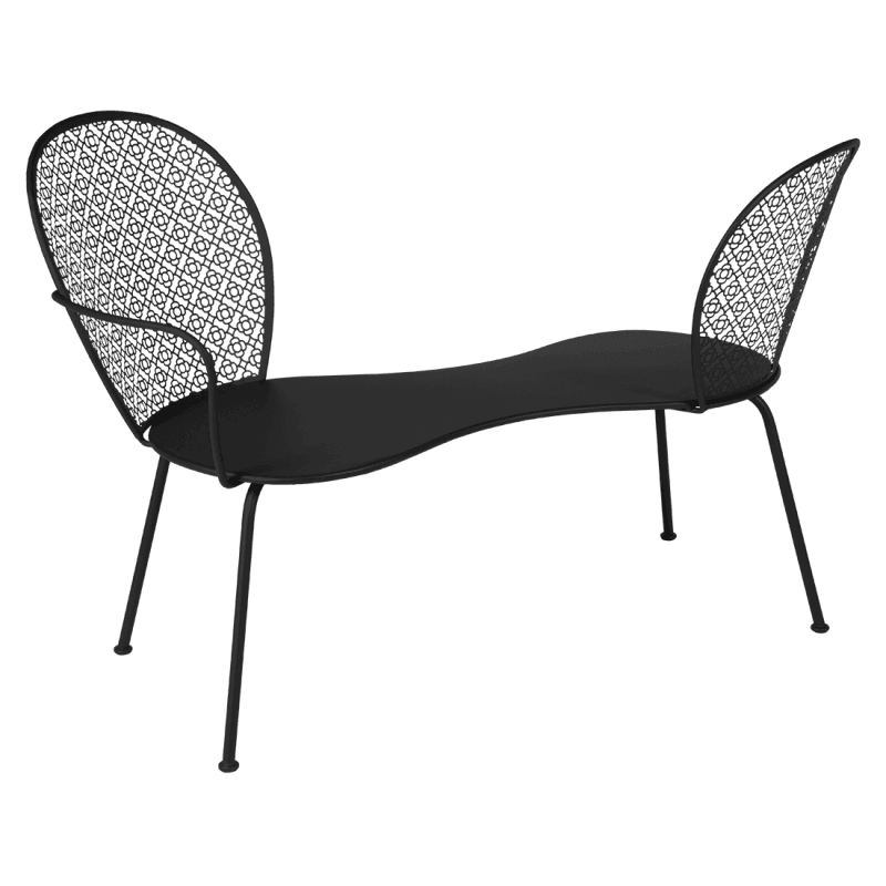 Fermob Lorette Conversation Bench Liquorice