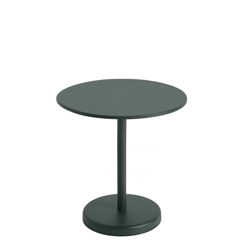 Muuto Linear Steel Café Table Round 73 Dark Green