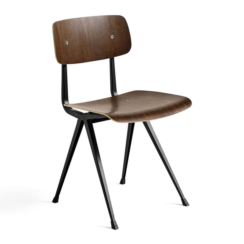 HAY Result Chair Black Powder Coated Steel / Smoked Water-Based Lacquered