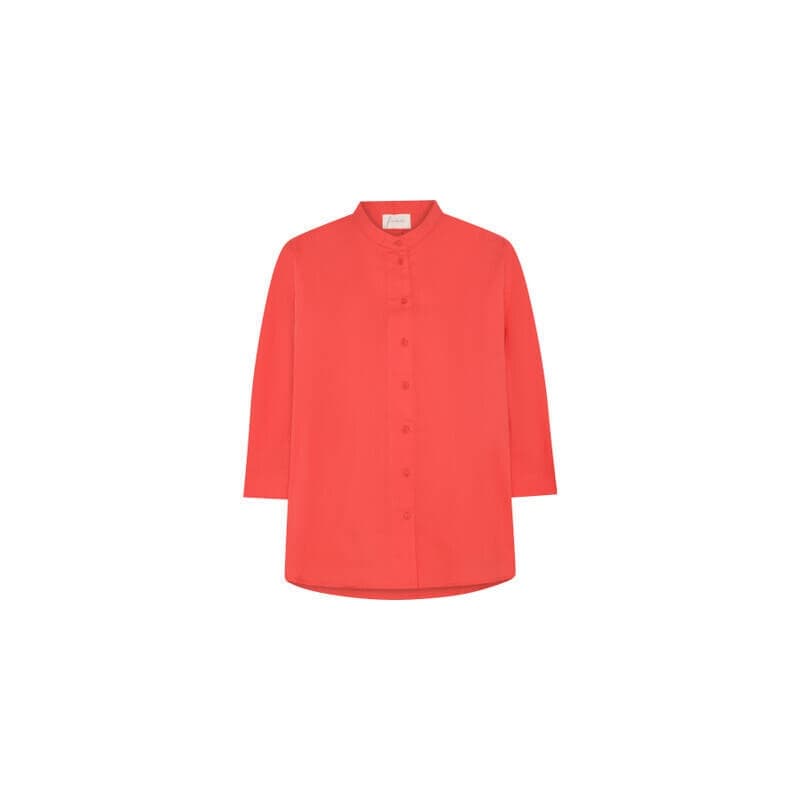 Frau Seoul Kort Skjorte Hot Coral