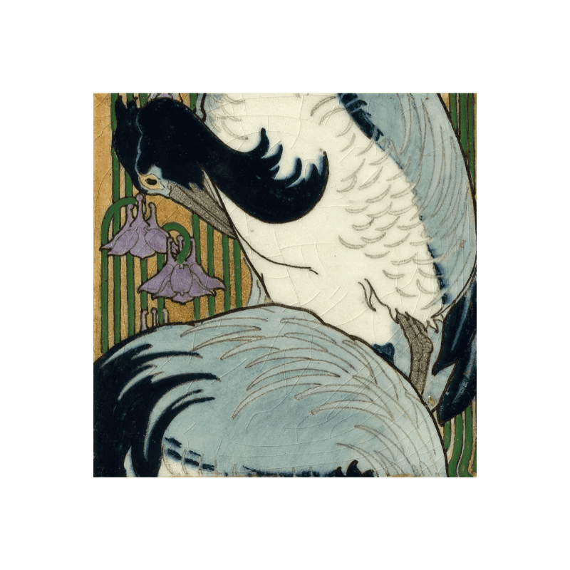 The Dybdahl Co. Tile With Heron II. 61x61 cm. uden ramme