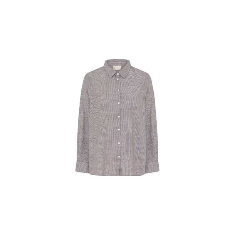 Frau Dhaka Skjorte Coffee Quartz Stripe