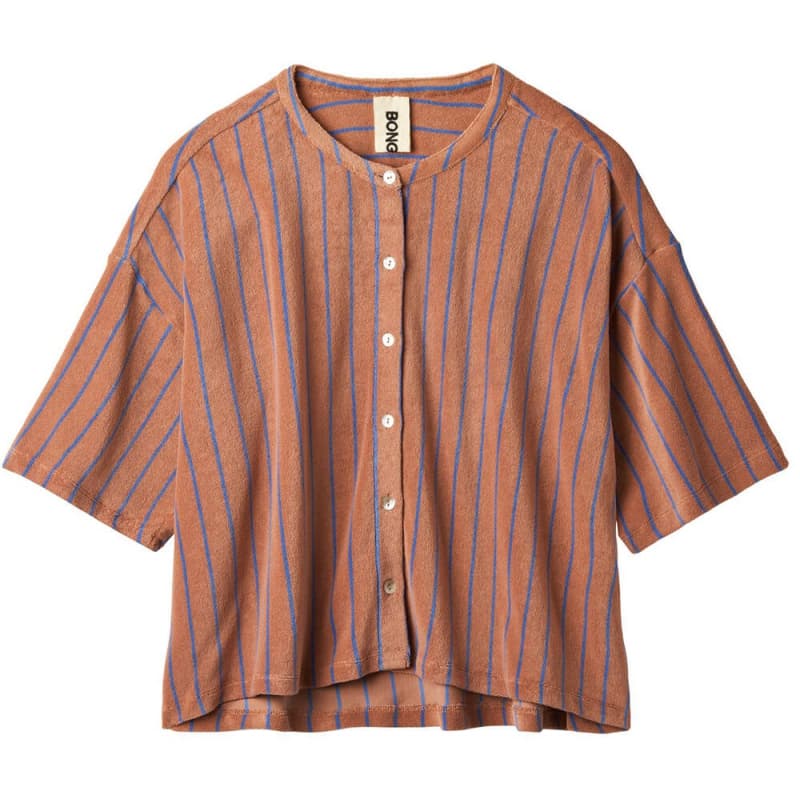 Bongusta Naram Overzied Shirt Camel & Ultramarine
