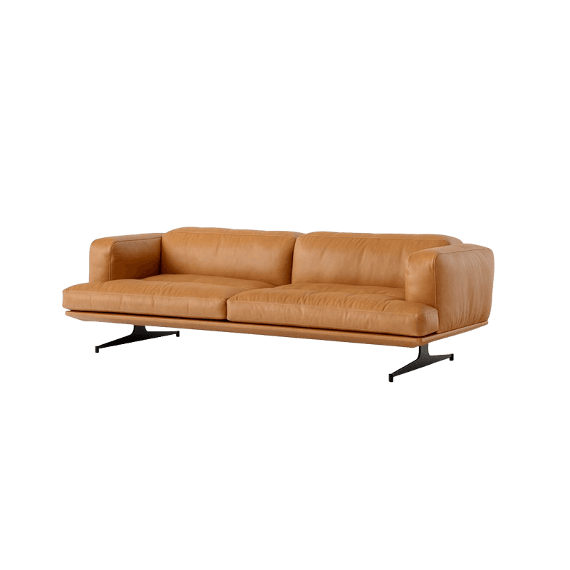 &Tradition Inland Sofa AV23 Black Base Noble Cognac Leather