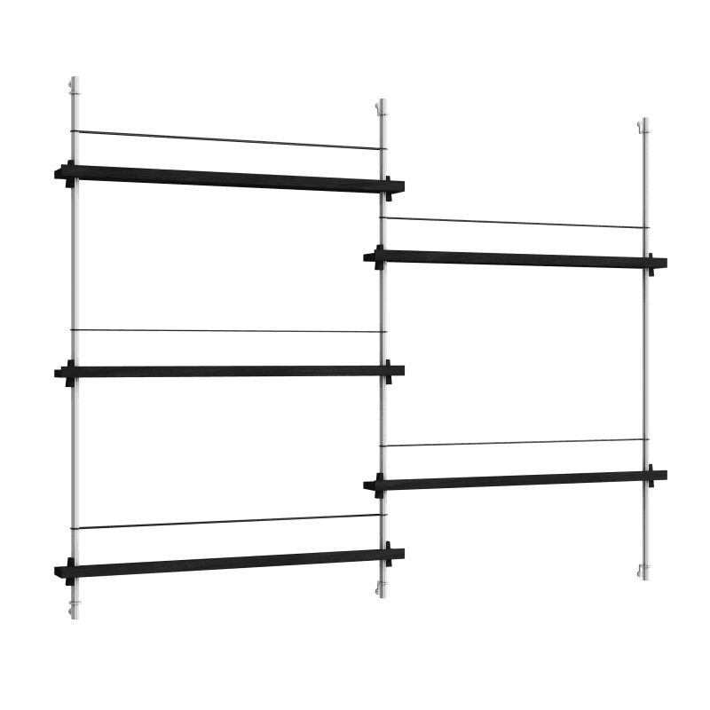 Moebe Magazine Shelving 115.2 Black/Stainless-Steel