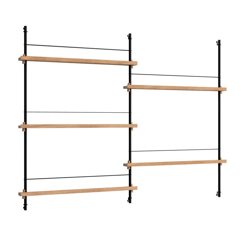 Moebe Magazine Shelving 115.2 Oak/Black