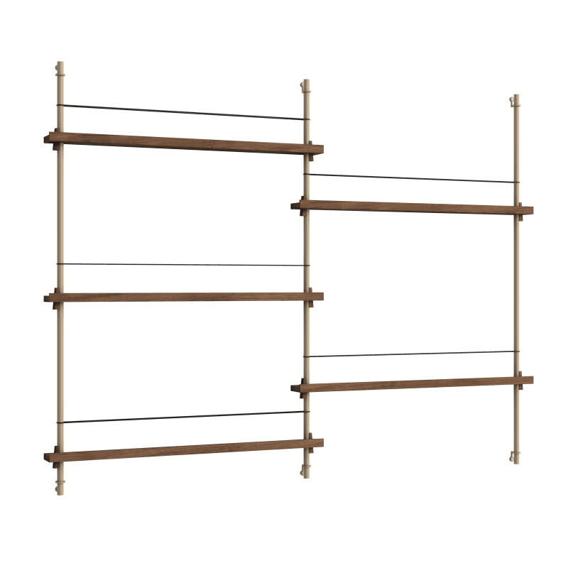 Moebe Magazine Shelving 115.2 Smoked-Oak/Warm-Grey