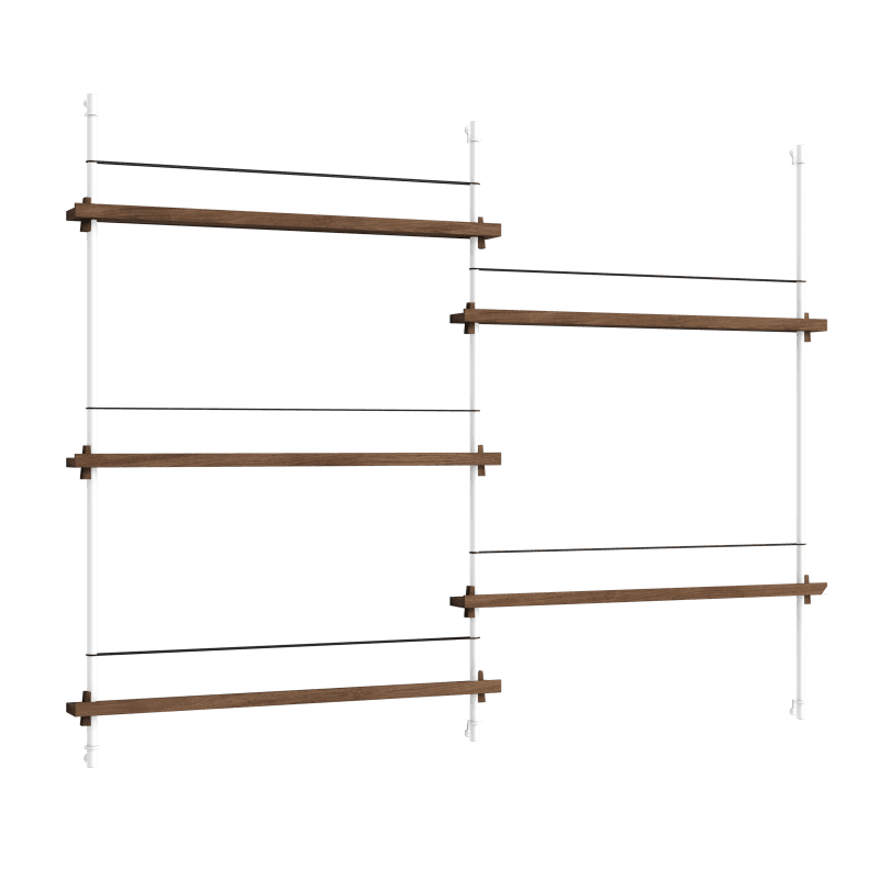 Moebe Magazine Shelving 115.2 Smoked-Oak/White