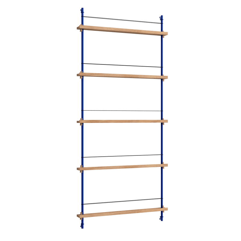 Moebe Magazine Shelving 180.1 Oak/Deep-Blue
