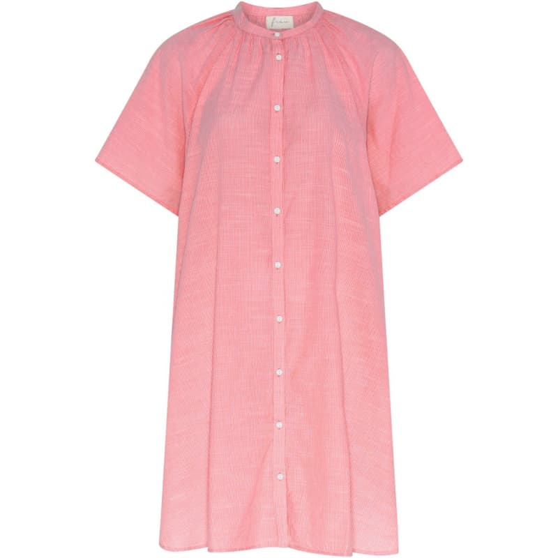 Frau Siena Kjole Hot Coral Stripe