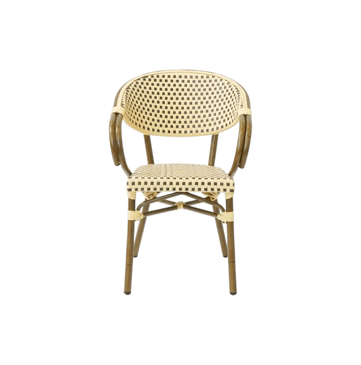Paris - Caféstol m. armlæn - Flet - Brun-beige