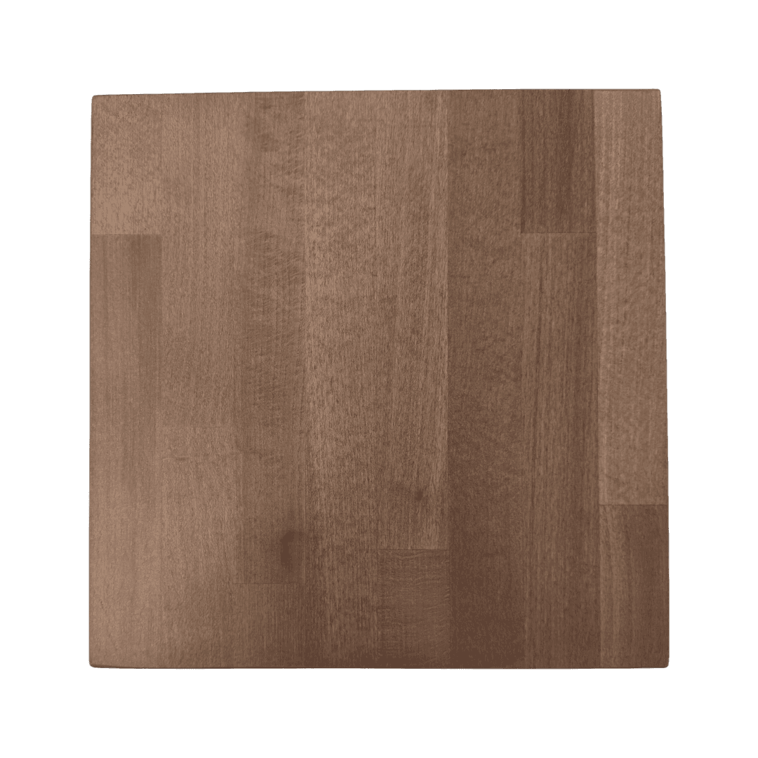 Bordplade massivt bøg 38mm, lys valnødde bejse - 80x80 cm