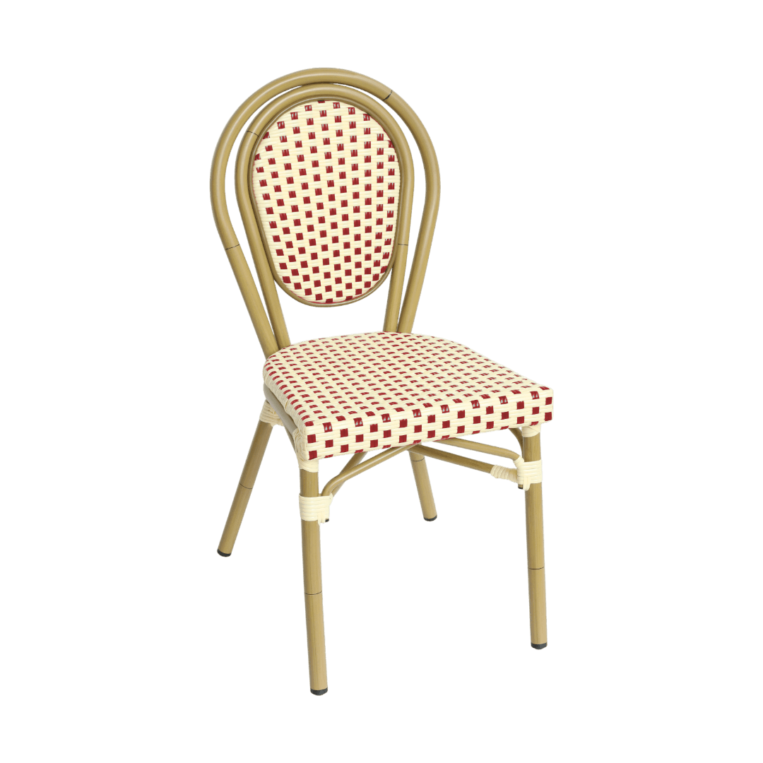 Paris - Caféstol - Flet - Rød-beige