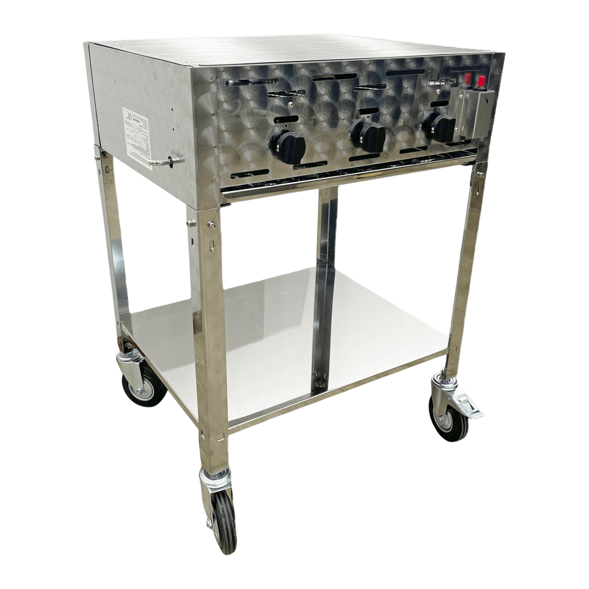 Gasgrill 3 blus m/rist 30-37mb - Komplet stativ med hjul